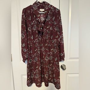 Loft burgundy floral dress - size XL petite